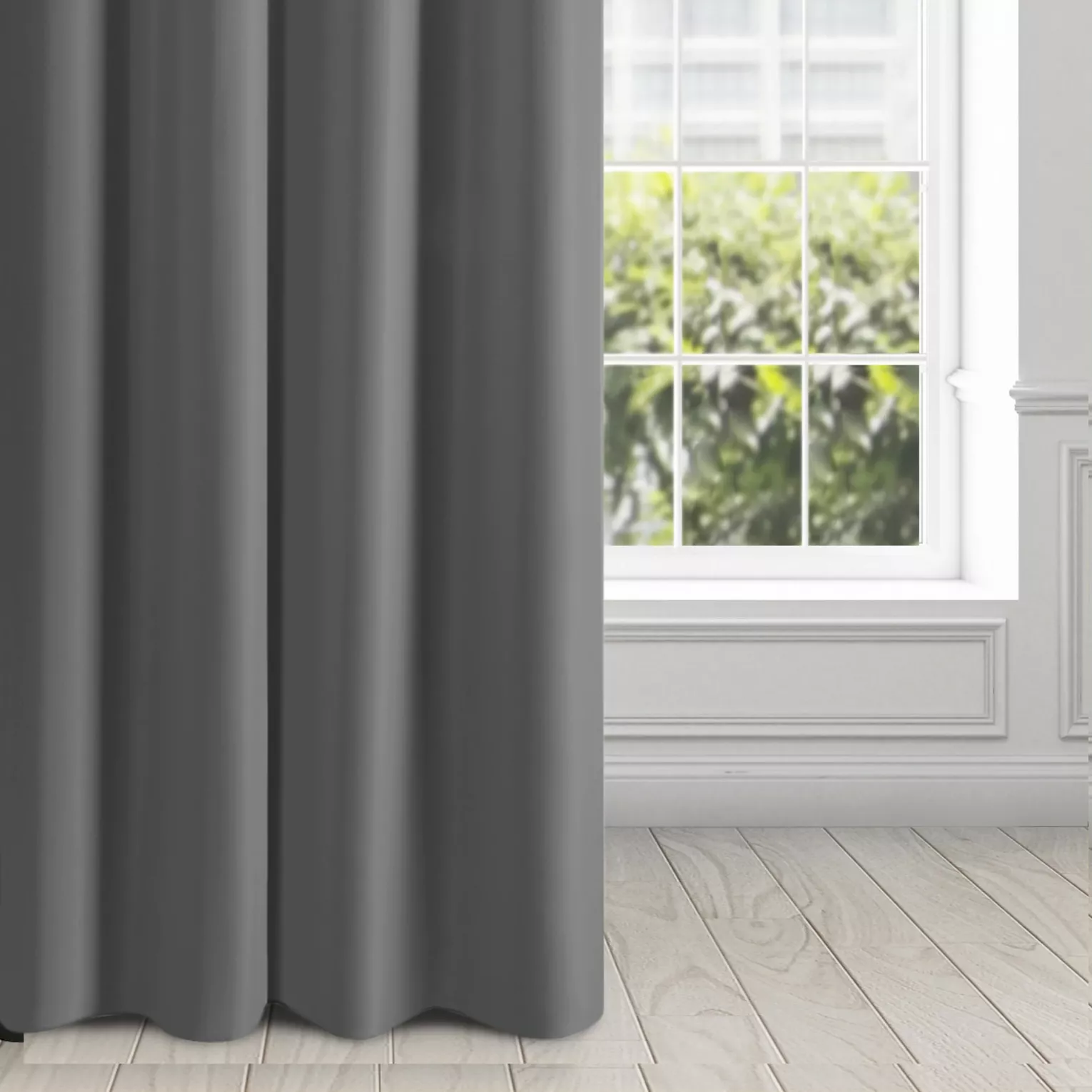 Zasłona grafitowa, matowa 140x250 cm przelotka - TRIS