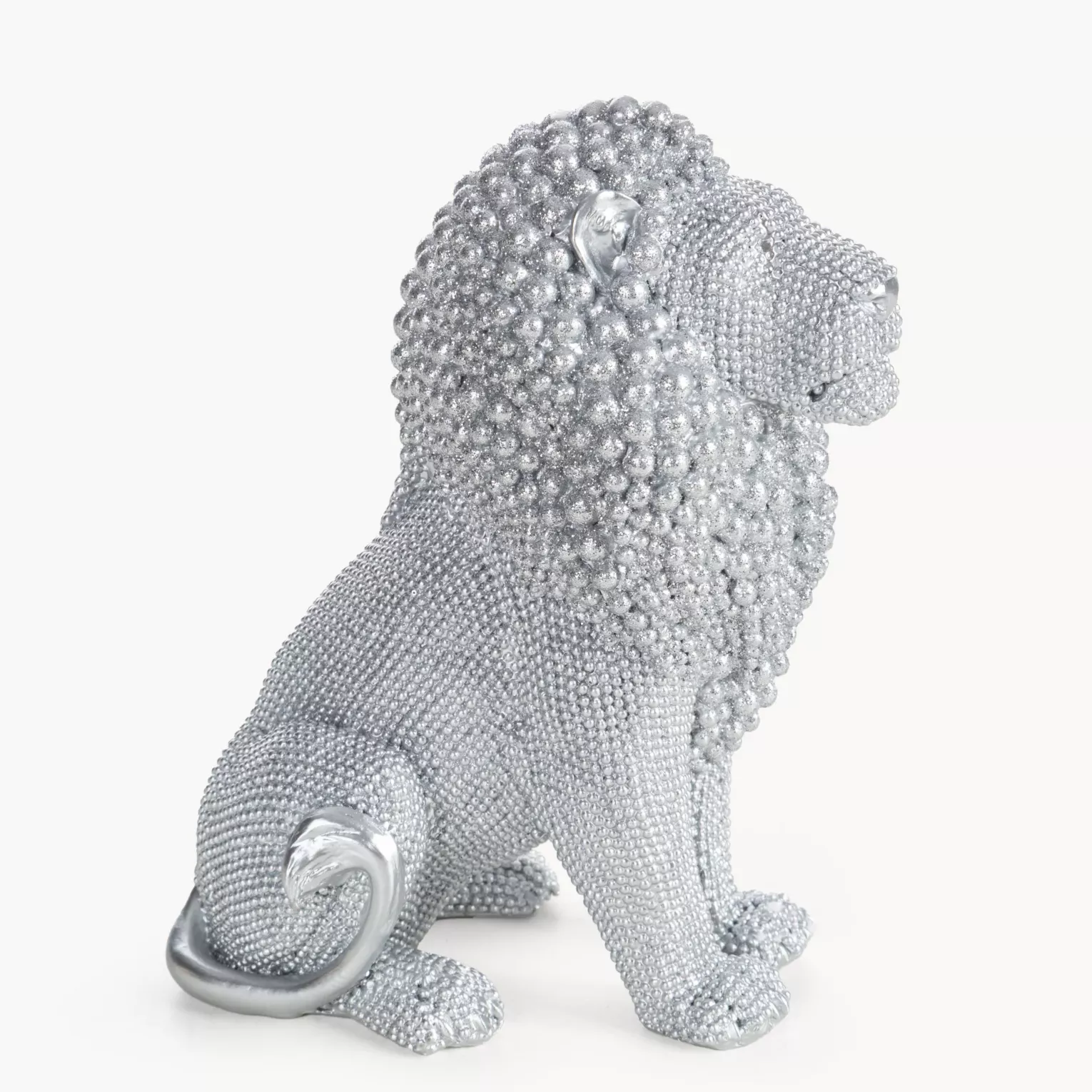 Figurka srebrna w kształcie Lwa o drobnym strukturalnym wzorze 15x9x18 cm ELDO 1