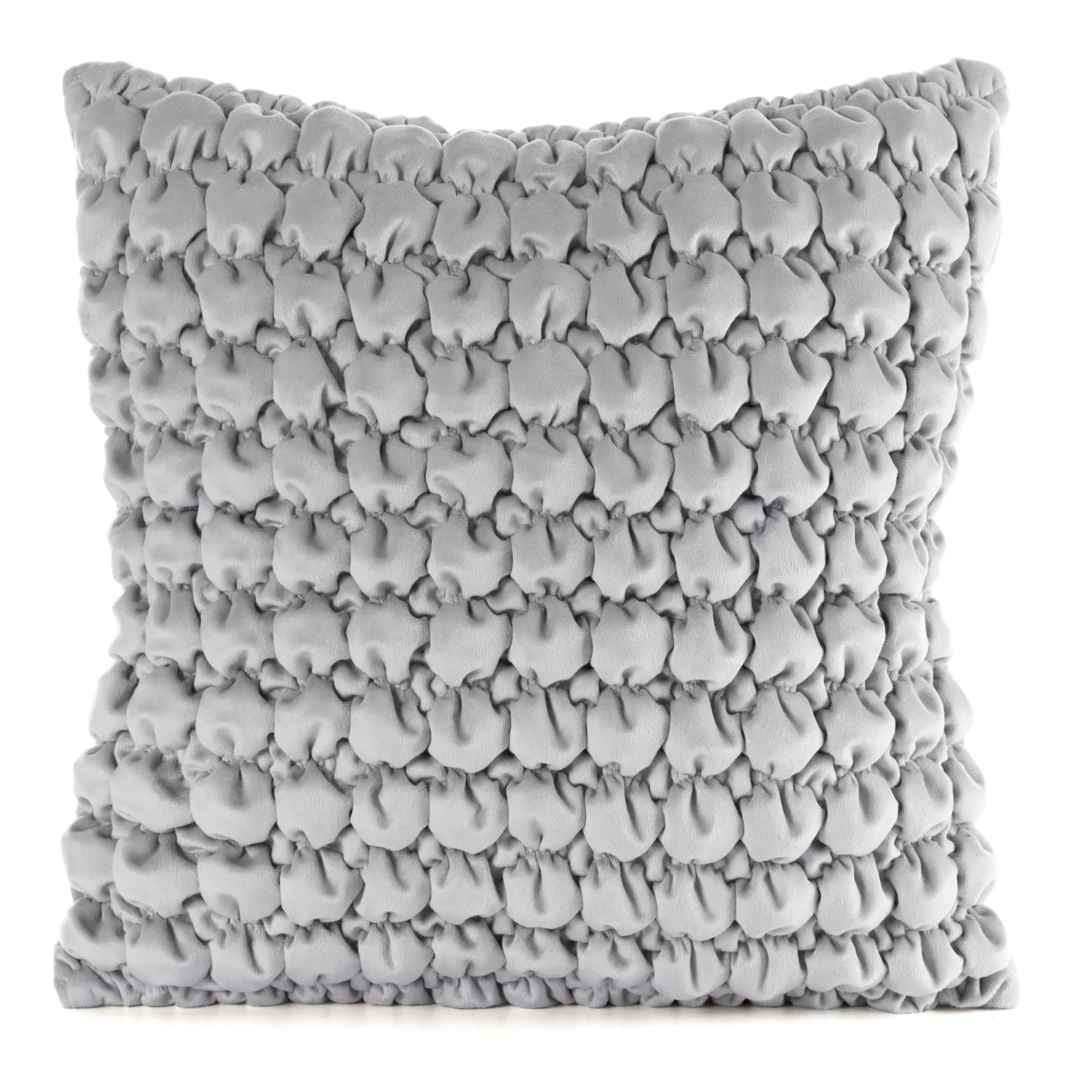 Poszewka na poduszkę 45x45 cm welwetowa kolor srebrny zdobiona wzorem 3D VELVET 193 Eurofirany Premium