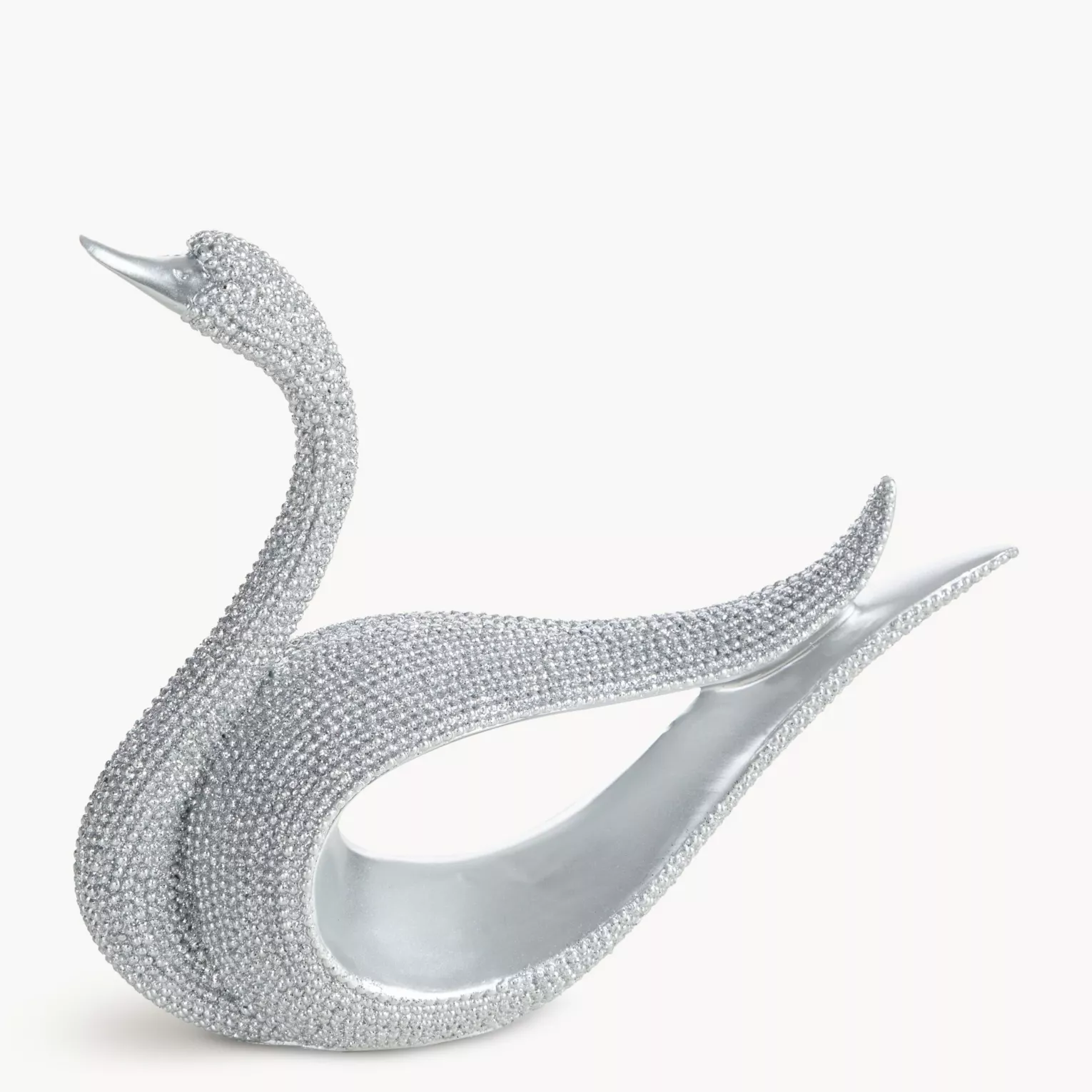 Figurka srebrna w kształcie łabędzia o drobnym strukturalnym wzorze 19x6x14 cm ELDO 1