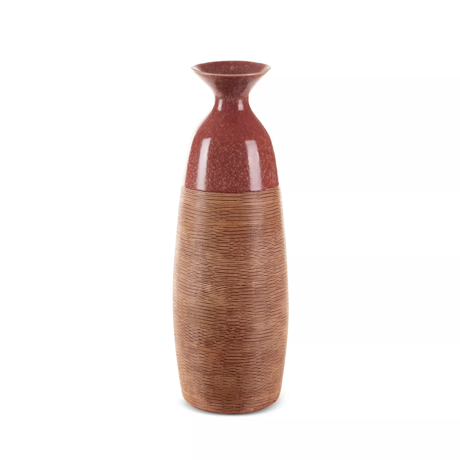 Wazon ceramiczny czerwono-jasnobrązowy 18x17x51 cm ELDA