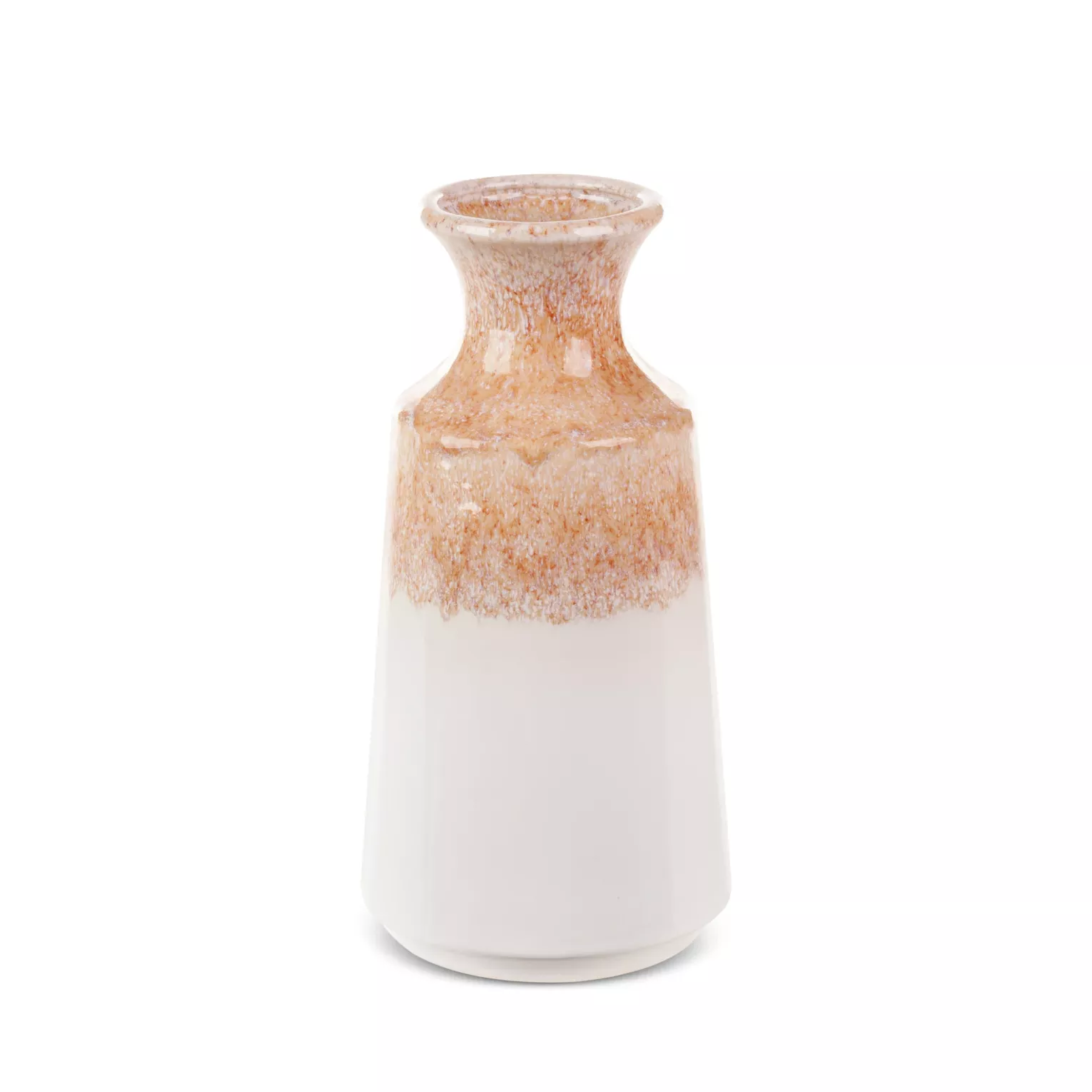 Wazon ceramiczny kremowo-beżowy  z efektem ombre średnica 16x31 cm RUBEN