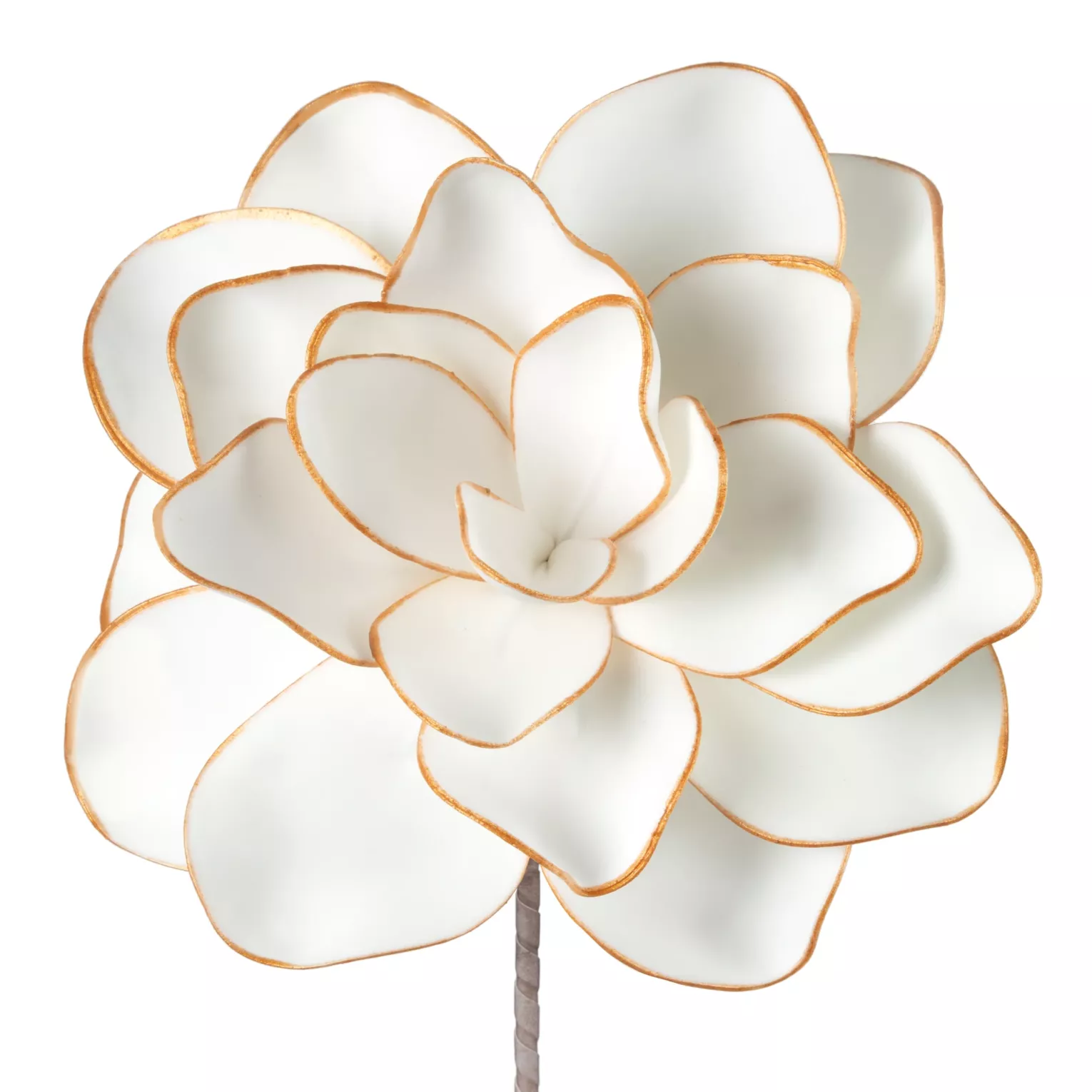Kwiat sztuczny biało, złoty z plastycznej pianki foamiran 60 cm