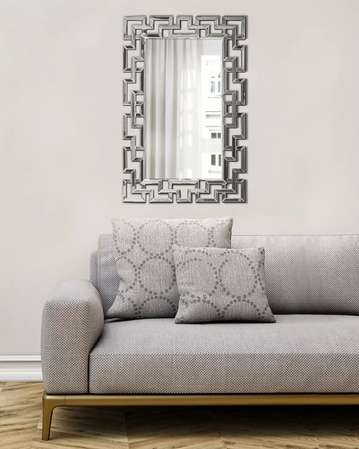 Lustro dekoracyjne w ażurowej  ramie w stylu art deco
