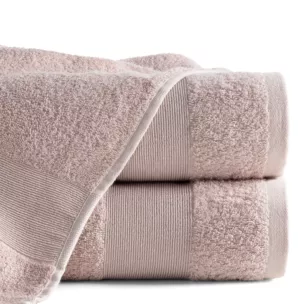 Ręcznik do rąk 30x50 cm bawełniany kolor pudrowy z ozdobną błyszczącą bordiurą 500 g/m2 ZOJA