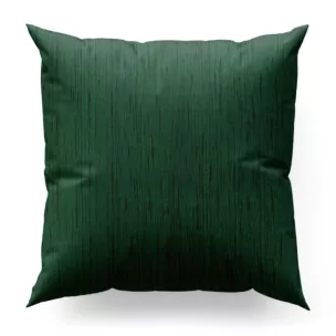 Poszewka szyta zielona z tkaniny welwetowej w pionowe prążki, wykończona obciążnikiem