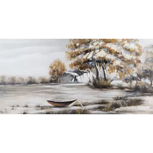 Obraz CALM 1 ręcznie malowany na płótnie pejzaż z jeziorem