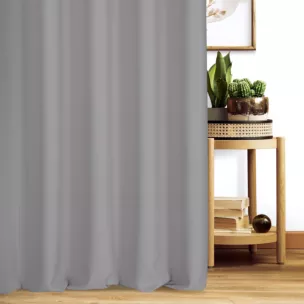 Zasłona szyta na taśmie 5 cm srebrna z ekologicznej tkaniny o naturalnym splocie