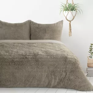 Pościel 220x200 cm z polaru kolor beżowy gładka TIFFANY Design 91