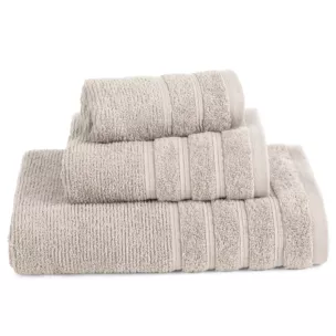 Ręcznik do rąk 30x50 cm bawełniany kolor beżowy w błyszczące paseczki AMIRA