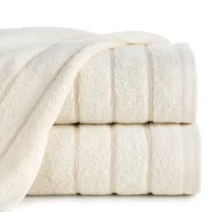 Ręcznik kąpielowy 50x90 cm bawełniany kolor kremowy z lśniącymi paseczkami 500 g/m2 DALI