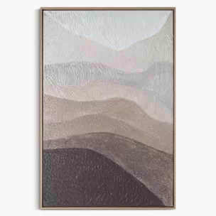Obraz pejzaż brązowo, beżowy malowany ręcznie na płótnie 80x120 cm