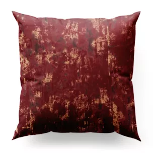 Poszewka szyta bordowo złocista z tkaniny welwetowej zdobionej połyskującym drukiem