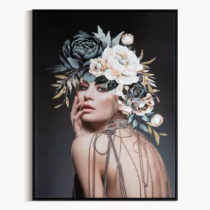 Obraz nadruk na płótnie tajemniczej kobiety z lustrzanym wykończeniem