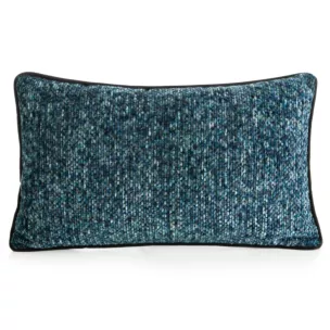 Poszewka na poduszkę 30x50 cm niebieska z plecionej szenilowej nici z efektem melanżu BARI