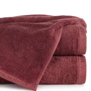 Ręcznik do rąk 30x50 cm bawełniany kolor ceglasty z haftowanym logiem Eva Minge 550 g/m2 VENUS