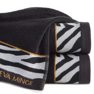 Ręcznik do rąk 30x50 cm bawełniany kolor czarny,szary z designerską bordiurą 500 g/m2 EVA 22 Eva Minge