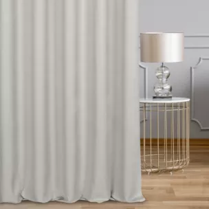 Zasłona szyta na taśmie 5 cm jasnopopielata z miękkiej tkaniny o welurowej strukturze i wyraźnym splocie