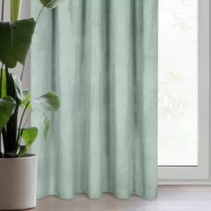Zasłona jasnomiętowa z matowego welwetu 140x270 cm taśma - MELANIE