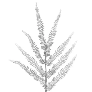 PAPROĆ - gałązka sztuczna dekoracyjna srebrna