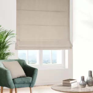 Roleta rzymska wrzosowa z tkaniny o naturalnym splocie z efektem melanżu