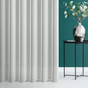 Firana szyta na taśmie 5 cm naturalna z matowej tkaniny wykończonej obcążnikiem