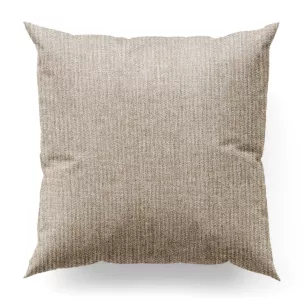 Poszewka szyta jasnobrązowo beżowa z matowej tkaniny o grubym splocie z efektem melanżu