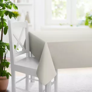 Obrus na wymiar naturalny z tkaniny szenilowej z efektem melanżu