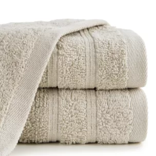 Ręcznik do rąk 30x50 cm bawełniany kolor beżowy w błyszczące paseczki AMIRA