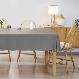 Obrus szyty ADESSA szary z miękkiej tkaniny o welurowej strukturze