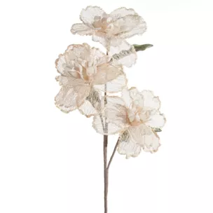 Kwiat sztuczny jasnobeżowy z siateczki 90 cm