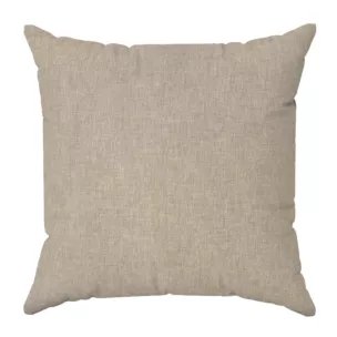 Poszewka szyta ciemnobeżowa z tkaniny zaciemniającej typu dimout o naturalnym splocie, z efektem melanżu