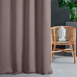 Zasłona szyta na taśmie 5 cm pudrowo różowa z gładkiej tkaniny typu dimout