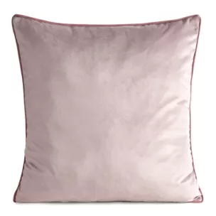 Poszewka na poduszkę 45x45 cm welwetowa kolor pudrowy o delikatnym połysku z ozdobną lamówką GAJA 2
