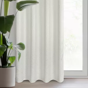 Zasłona biało, szampańska z tkaniny typu - BLACKOUT 140x250 cm przelotka - OLETA