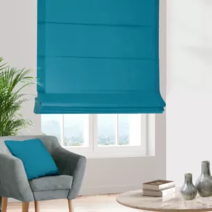 Roleta rzymska SAFARI ciemnoturkusowa z miękkiej welwetowej tkaniny z połyskiem