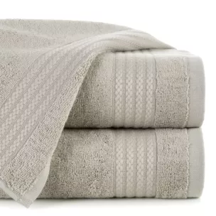 Ręcznik do rąk 30x50 cm bawełniany kolor beżowy zdobiony błyszczącą bordiurą 550 g/m2 LARIS