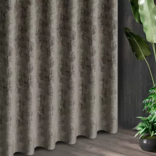 Tkanina zasłonowa z welwetu zdobiona przecieranym błyszczącym nadrukiem