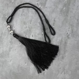 Dekoracyjny sznur do zasłon IDA upinacz z chwostem i metalowymi koralikami