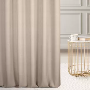 Zasłona szyta na taśmie 5 cm beżowa z gładkiej, przyjemnej w dotyku tkaniny z efektem melanżu