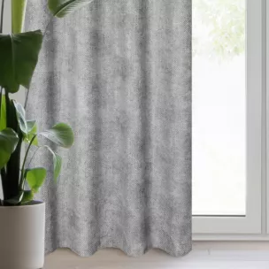Zasłona popielata z tkaniny szenilowej 135x250 przelotka - ALETA