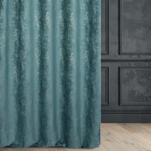 Tkanina zasłonowa szenilowa z marmurkowym wzorem podkreślonym złotą nicią z kolekcji Pierre Cardin