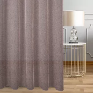 Firana szyta na taśmie 5 cm miedziana z eleganckiej siatki w stylu glamour z połyskliwą nicią, wykończona obciążnikiem Italissima Eva Minge