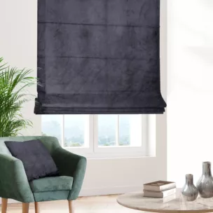 Roleta rzymska WALDO czarna ze szlachetnej grubej tkaniny welwetowej o gramaturze 400g/m2