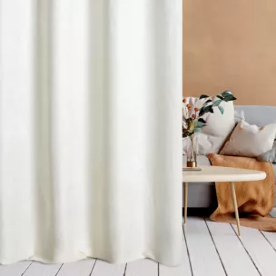 Zasłona szyta na taśmie 5 cm BRIANNA kremowa miękka szenilowa o wyraźnym splocie i lekkim połysku