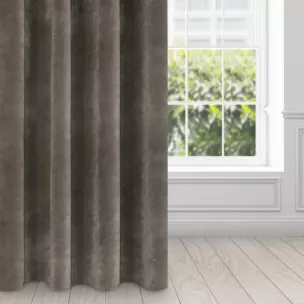 Zasłona grafitowa z ekskluzywnego aksamitnego welwetu 290 g/m2 140x250 cm 10 szt. przelotek - VILLA