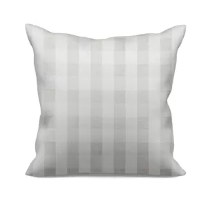 Poszewka szyta kremowo szampańska z dwustronnej tkaniny, deseń w kratę z dodatkiem srebrnej nici