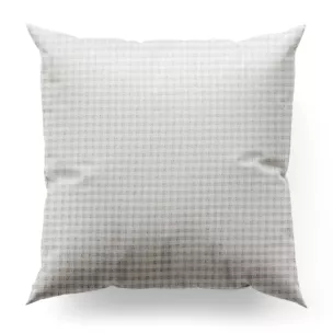 Poszewka szyta FLAVIO kremowo szampańska z dwustronnej tkaniny, deseń w krateczkę z dodatkiem srebrnej nici