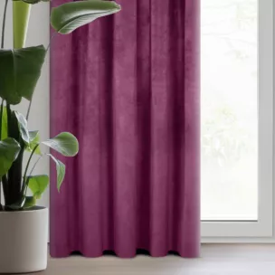 Zasłona fioletowa z ekskluzywnego aksamitnego welwetu 290 g/m2 140x270 cm taśma - VILLA