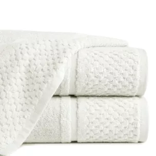 Ręcznik kąpielowy 50x90 cm bawełniany kolor kremowy z efektowną bordiurą 550 g/m2 IBIZA